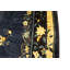 Antique 1920s Wool Floral Blue Hand Knotted Pile Rectangle Rug