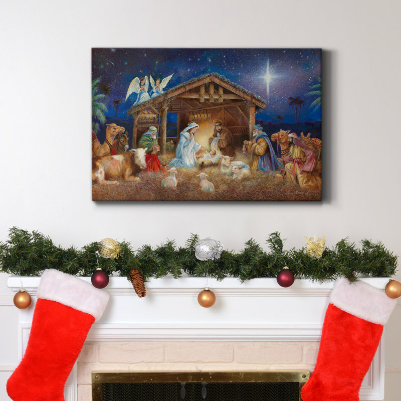 Ted Silent Night, Holy Night - reproduction d'art sur toile tendue, H 8 po x l 12 po x P 1 po