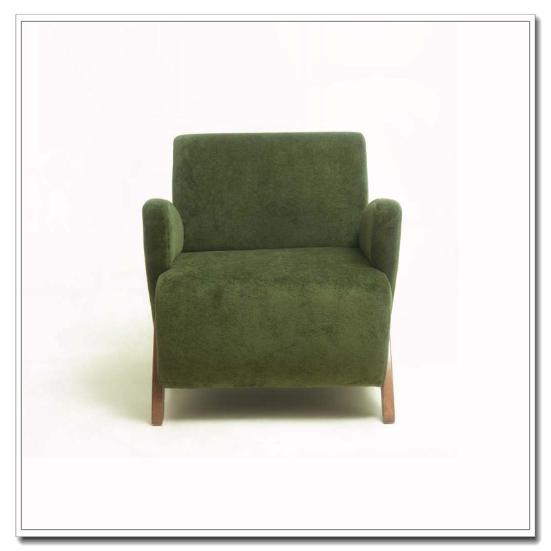 Fauteuil d'appoint en velours 28,15 pouces, Vert foncé
