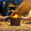 Round Wood Burning Fire Pit, 48.5cm Smokeless Portable Firepit with Poker, Metal, Dark Grey