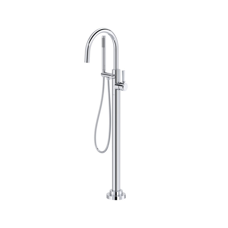 San Giovanni Floor Mount Tub Filler, Polished Chrome
