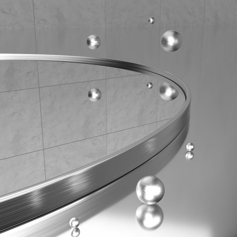 Oval Mirror Bathroom Vanity Mirror Metal Framed Wall-Mounted Mirrors for Bathroom, Brushed Silver, 36" x 24"