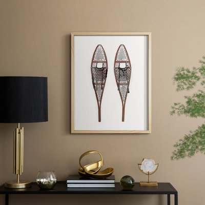 Vintage Snowshoes Framed Print - Solid Wood