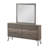 Aile 4 Pc Queen Size Bedroom Set, Horizontal Slat Design, Rustic Brown