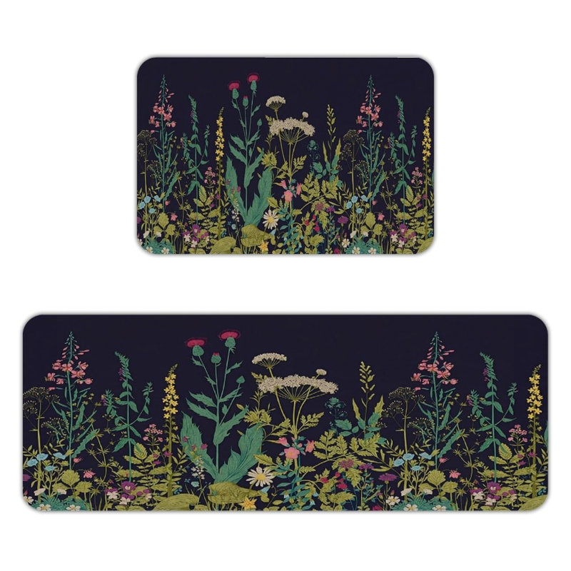 Décoration de fond foncé, 2 tapis de cuisine antidérapants