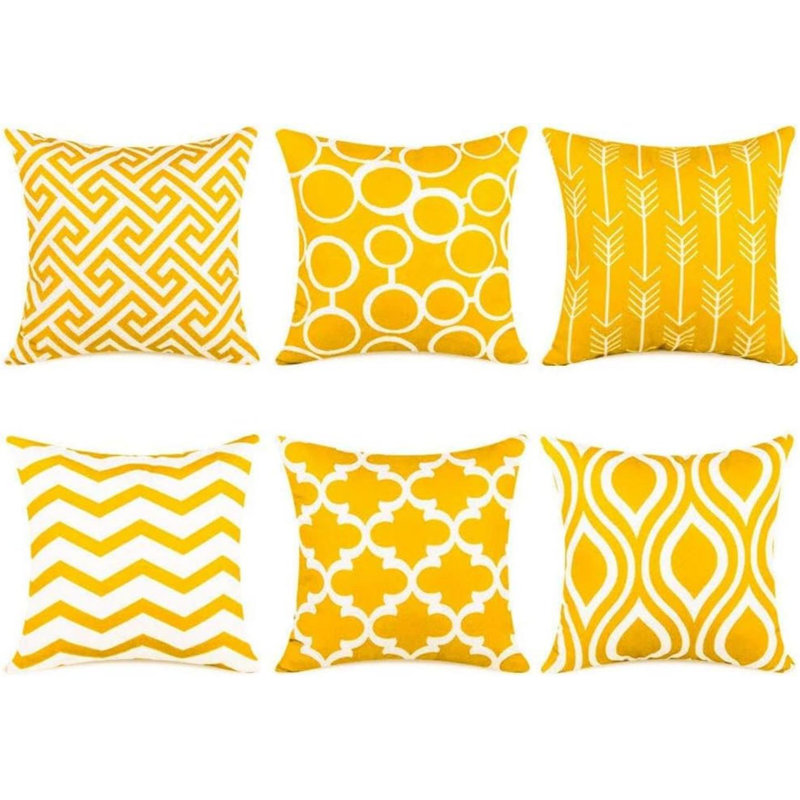 Printing Outdoor Square Pillow Cover, 20"L x 20"W, Yellow