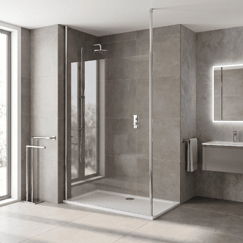 nuie 1400mm Chrome Wetroom Screen