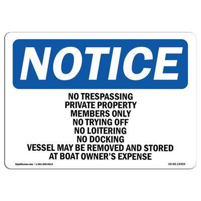 No Trespassing Private Property Members Sign