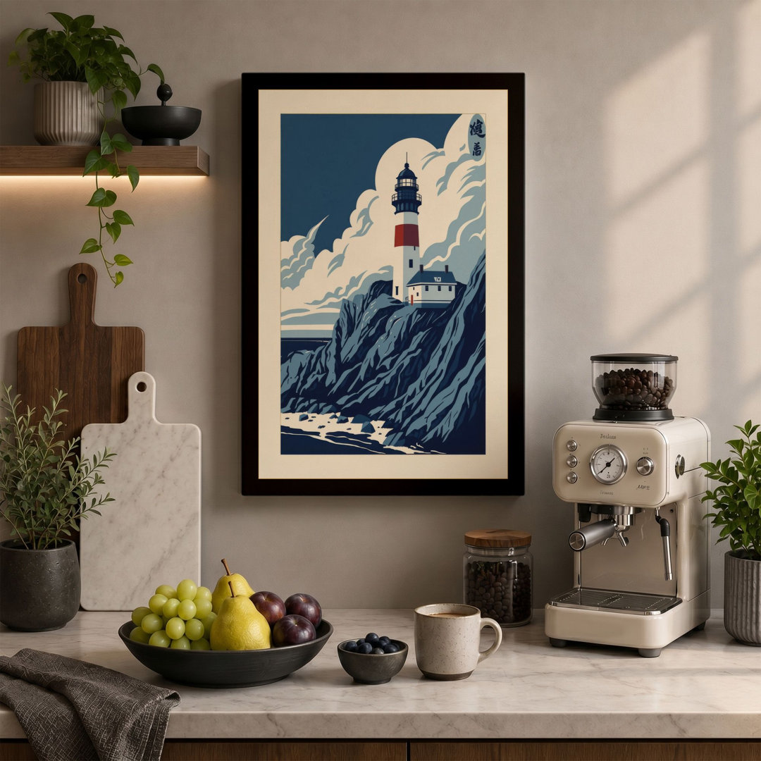 Lighthouse in the Storm Coastal - Wrapped Canvas