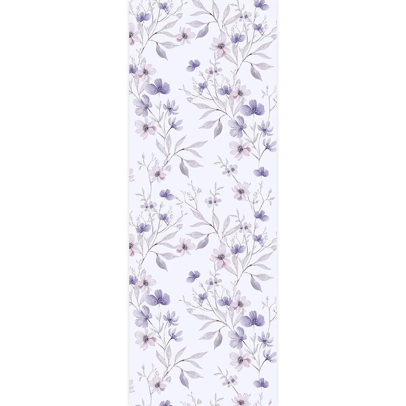 Lavande fleurie, floral, mauve doux et tons lilas, L 132 po x l 48 po