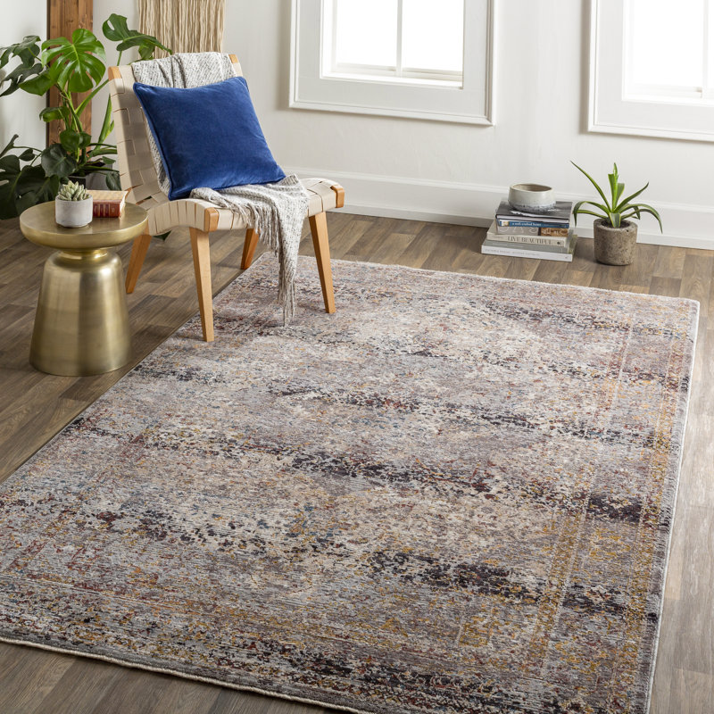 Tapis brun à motif abstrait Adrand, Rectangle 9 pi x 13 pi