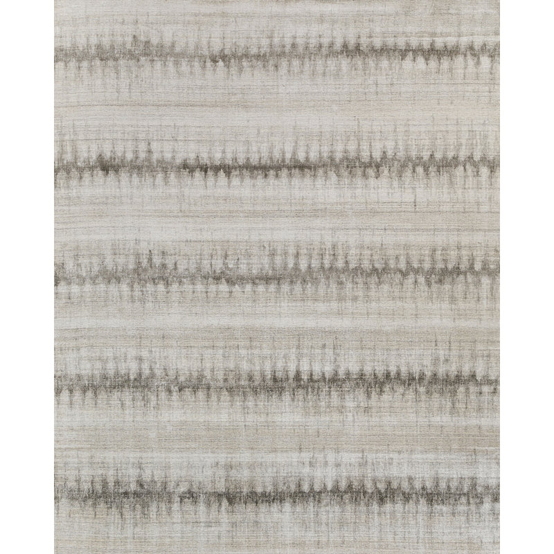 Chroma Striped Hand-Loomed Charcoal/Gray Area Rug, Rectangle 8' x 10'