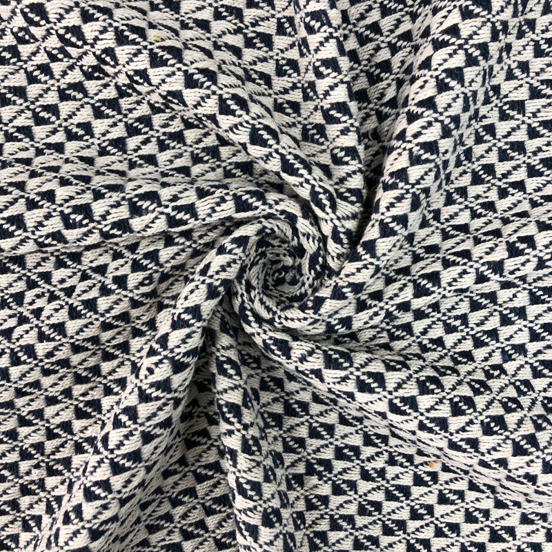 Hand Woven Throw Blanket, Queen, Navy/White