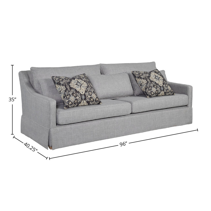 Canapé avec jupe, coussins réversibles et 2 coussins