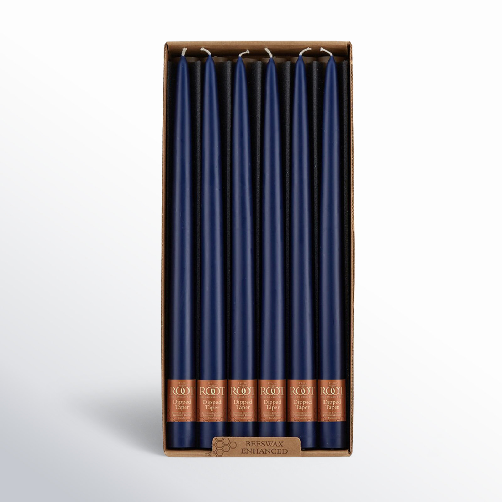 12 Piece Unscented Taper Candle Set, 12" H x 0.88" W x 0.88" D, Abyss