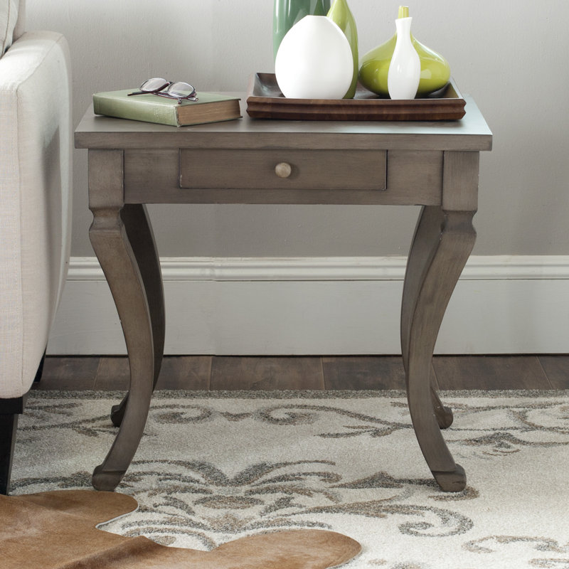 End Table with Storage, Gray