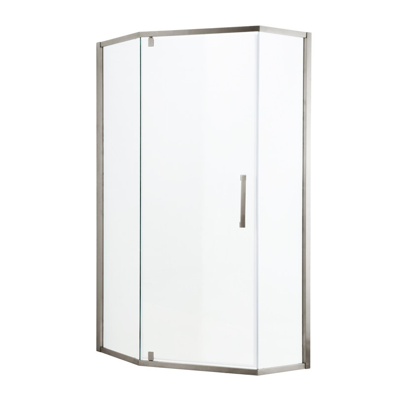 Porte de douche 34-1 / 8 "X 72" Cabine de douche semi-sans cadre à charnière