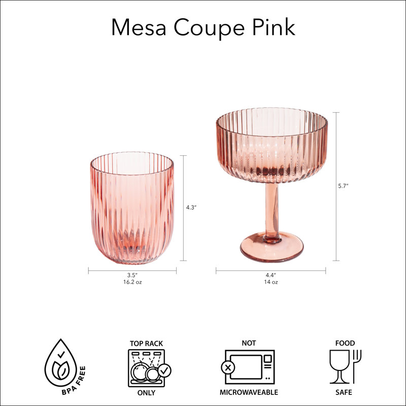 Mesa Acrylic Coupe Glass , Green