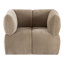 Marisol - Fauteuil d'appoint pivotant en tissu taupe moderne
