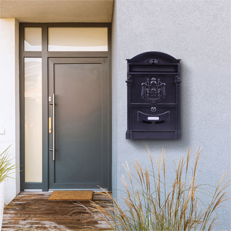 Metal Wall Mounted Mailbox, Black