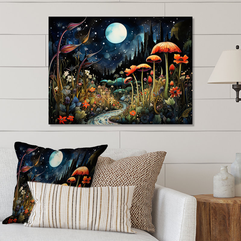 Fantaisie champignon rêveur 1 - paysage abstrait MT131760, H 24 po x l 32 po x P 1 po