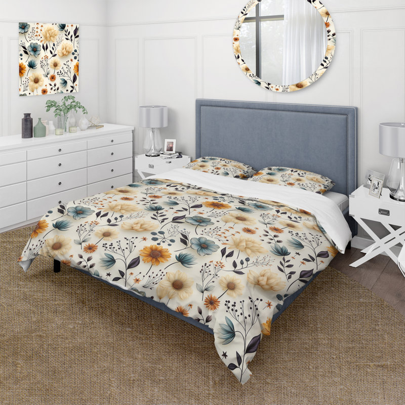Botanical Nomad Boho Motif - Ensemble de housse de couette Boho - Microfibre de polyester
