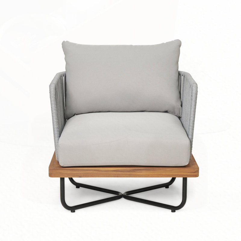 Chaise d'extérieur en bois d'acacia, Gris clair
