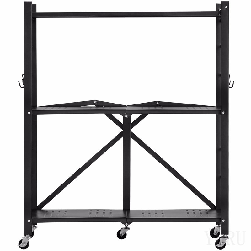 Étagère de rangement pliable à 3 niveaux avec roulettes 30 po x 13 po x 36 po