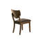 Ensemble de chaises d'appoint 2 pièces rembourrées en bois massif chocolat foncé
