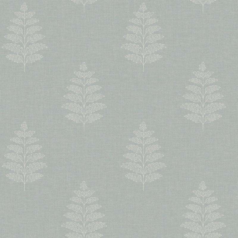 Papier peint à feuilles bleues Frond, Bleu clair
