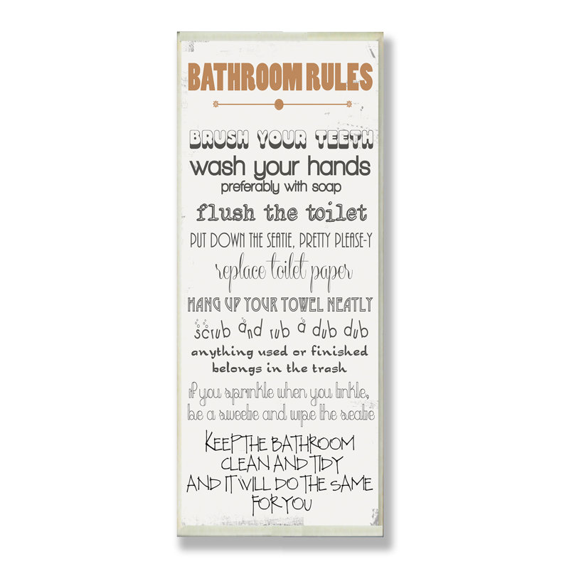 « de salle de bain », peau de plaque murale typographique sur bois