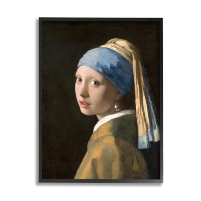 " Vermeer Girl With A Pearl Earring Classical Portrait " by Johannes Vermeer