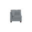 6 canapés de coin modulaires en tissu de lin gris avec fauteuil sans accoudoirs 4