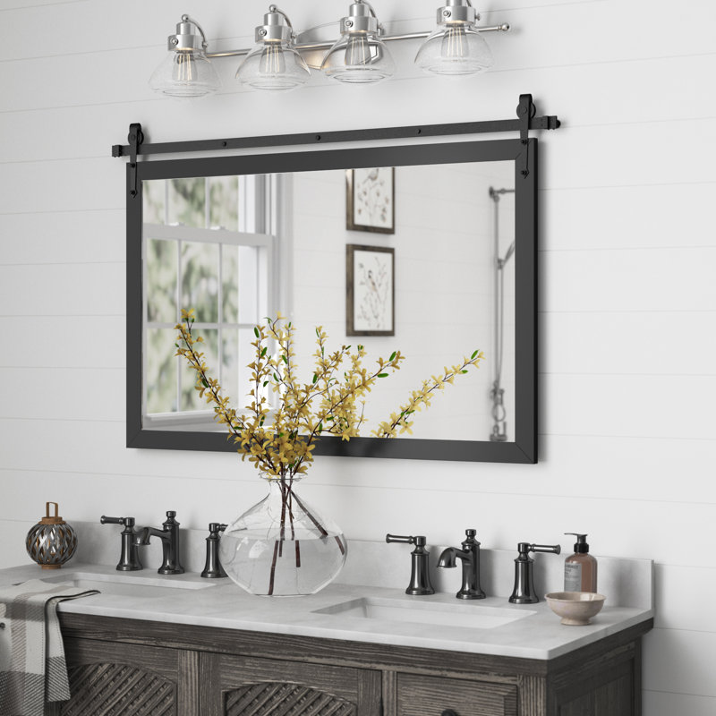 Miroir de salle de bain singapour, 30 po x 45 po, Noir