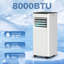 Climatiseur portatif 8 000 BTU, climatiseur avec déshumidificateur et ventilateur-126369324