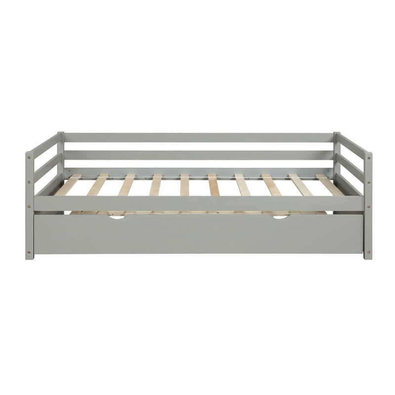 Daybed With Trundle Frame Set, Twin Size, Gray