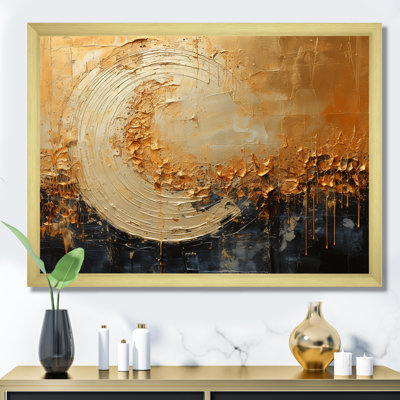 " Gold Glimmering Moon Magic I " by Designart