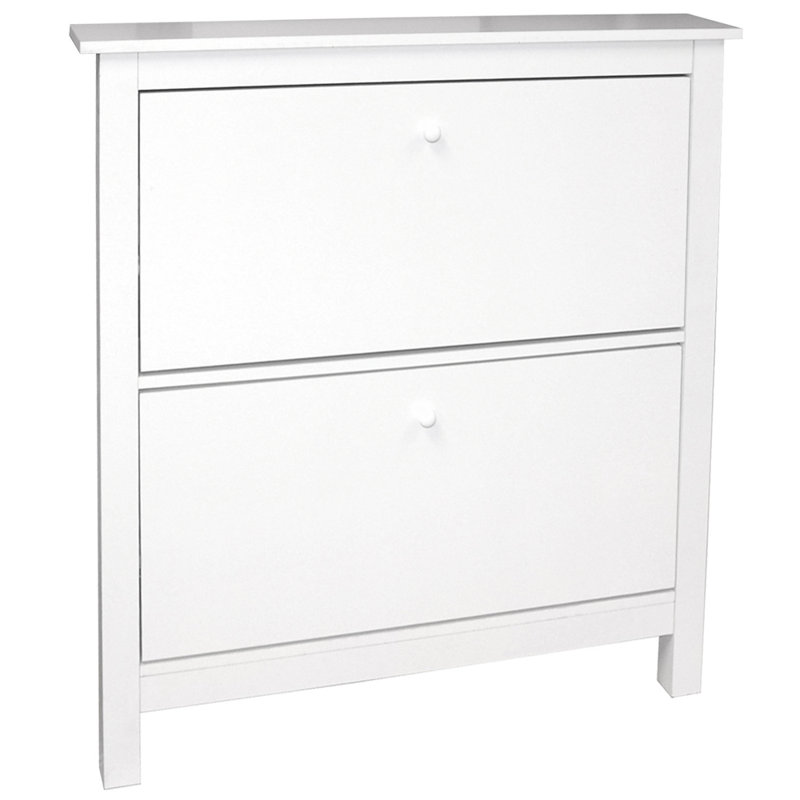 Guerrier 8 Pair Flip Down Shoe Storage, White
