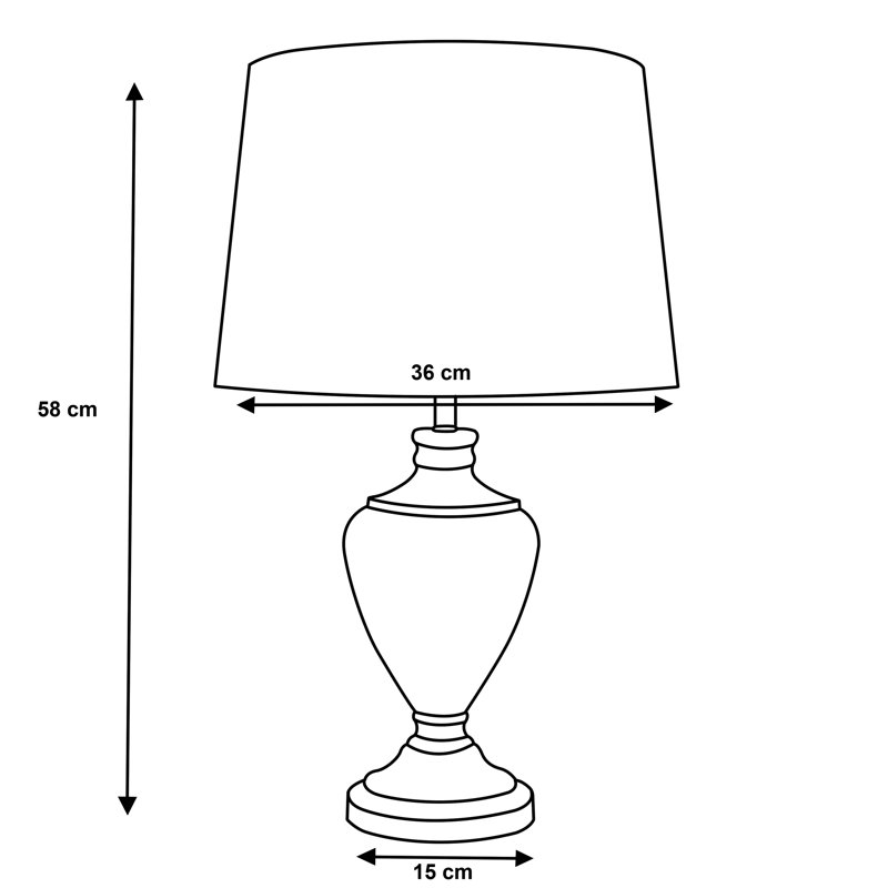 Bostrom 57cm Classic Toile de Jouy Vintage Style Table Lamp, Cream, Ivory