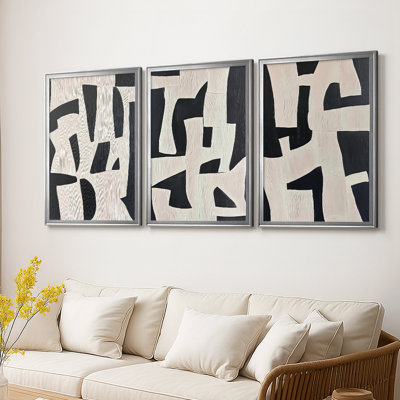 ABSTRACT Series dxci-3 - Toile tendue avec châssis encadré - 3 pièces