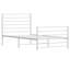Bed Frame White Powder-Coated Steel Twin Platform Bed Frame Modern Durable Construction