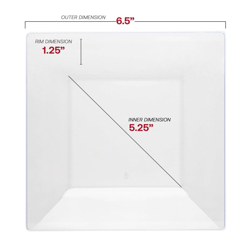 Ensemble de 120 couverts carrés transparents en plastique