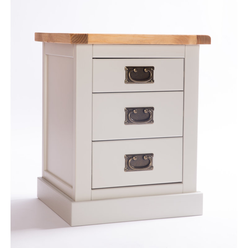 Calliope 45cm W Solid + Manufactured Wood Bedside Table, Grey