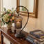 Porte-bougie à volutes en métal avec lanterne à volutes pour console et table de salle à manger-1343700562