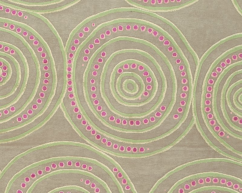 Ring a Ding Hand Woven Silk and Wool Geometric Area Rug, Rectangle 12' x 16'