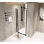 Porte de douche pivotante 34 x 72 po avec cadre en aluminium noir mat, film de preuve et poignée pratique en acier inoxydable