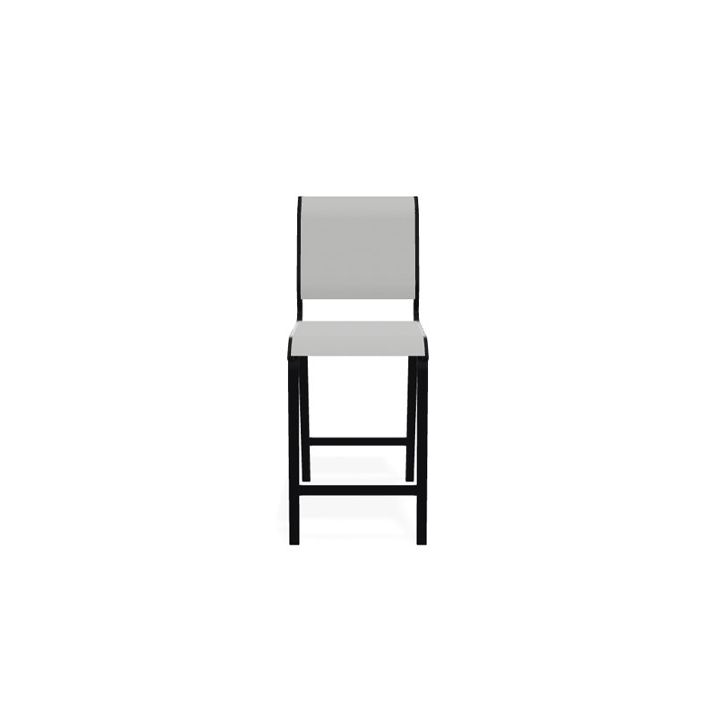 Tabouret de bar 26 po Holna, Blanc 6D Sunbrella®, Noir texturé