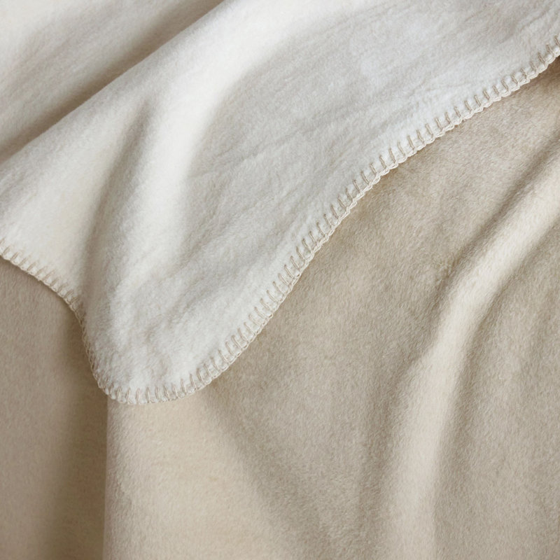 Faro Fleece Natural Blanket, Twin/Twin XL Blanket, Natural