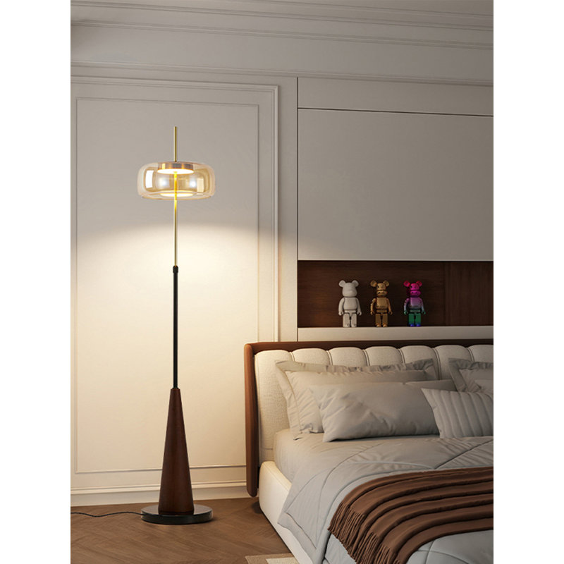 Italian Minimalist Hardware, Glass and Marble Floor Lamp