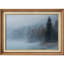 «Foggy Forest Lake with Pine Trees Wall Decor», reproduction d'art sur toile encadrée-1342572053-1342572049